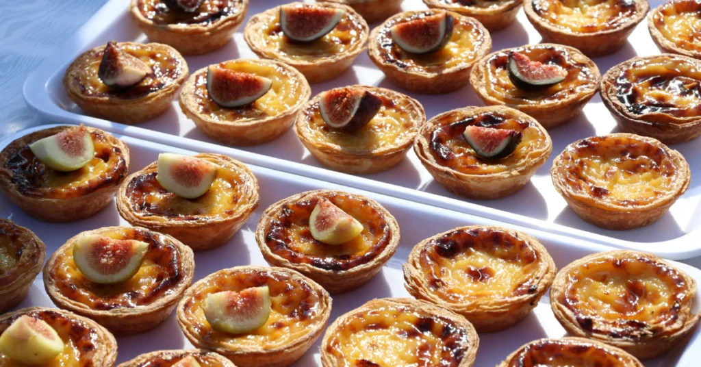 Traditional Portuguese custard tarts pasteis de nata