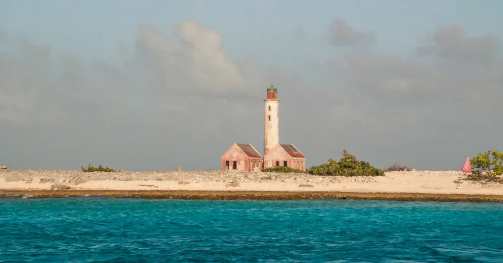 Lighthouse on the shore of Klein Curaçao island
