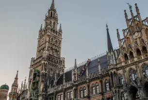 Neues Rathaus Gothic town hall tower at Marienplatz in Munich