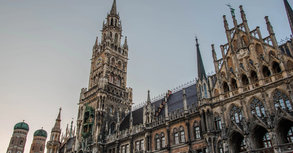 Neues Rathaus Gothic town hall tower at Marienplatz in Munich